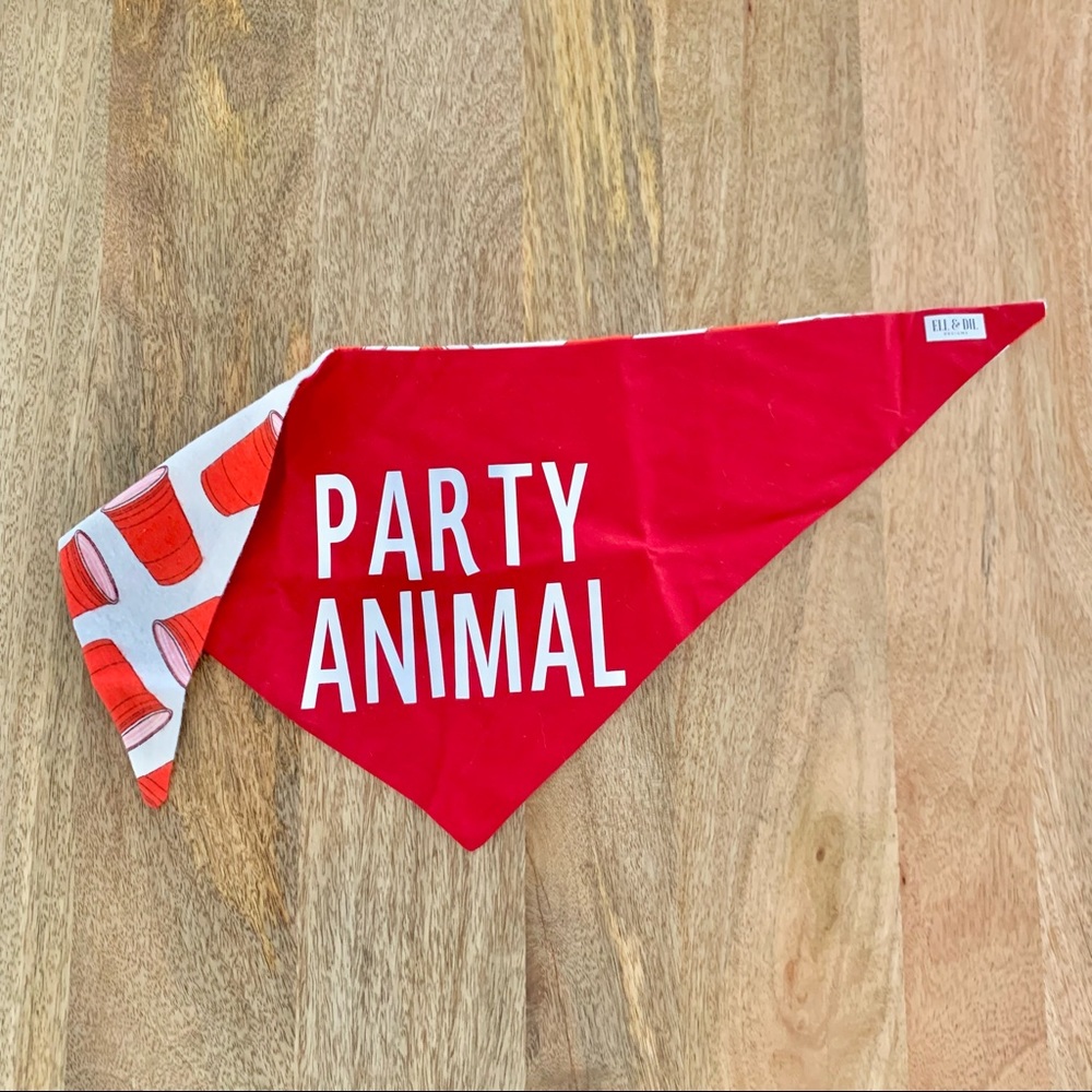 | “party animal” reversible red solo cup dog bandana | - Picture 9 of 10